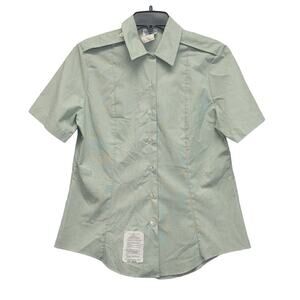 DSCP Womens Size 12 Regular PolyCotton Short Sleeve Button Up Tuck In Shirt